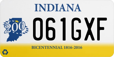 IN license plate 061GXF