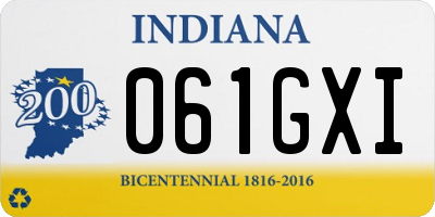 IN license plate 061GXI