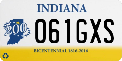 IN license plate 061GXS