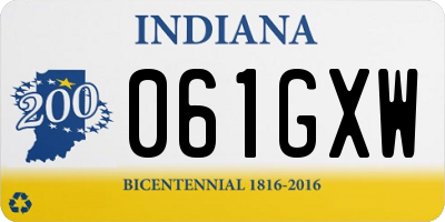 IN license plate 061GXW