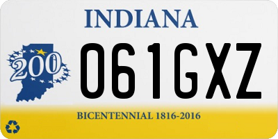 IN license plate 061GXZ