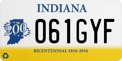 IN license plate 061GYF