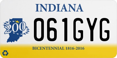 IN license plate 061GYG