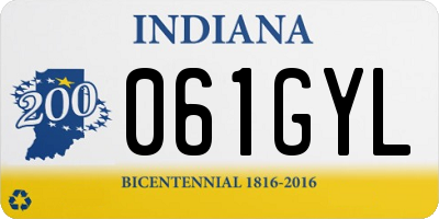 IN license plate 061GYL