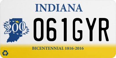 IN license plate 061GYR