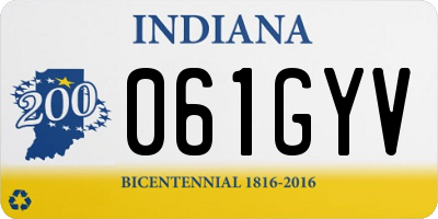 IN license plate 061GYV