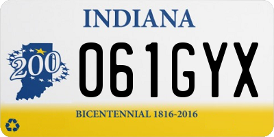 IN license plate 061GYX