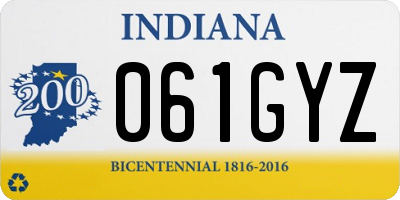 IN license plate 061GYZ
