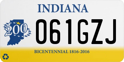 IN license plate 061GZJ