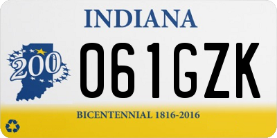 IN license plate 061GZK