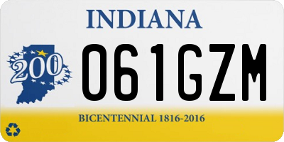 IN license plate 061GZM