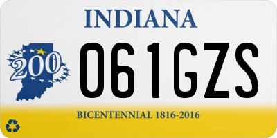 IN license plate 061GZS