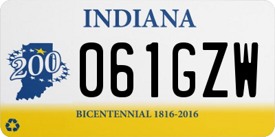 IN license plate 061GZW