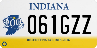 IN license plate 061GZZ