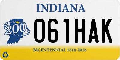 IN license plate 061HAK