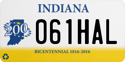IN license plate 061HAL