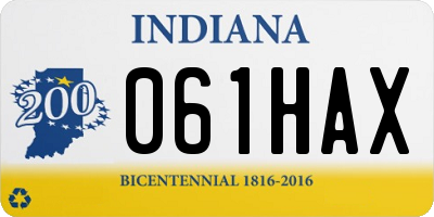 IN license plate 061HAX