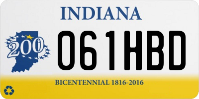IN license plate 061HBD