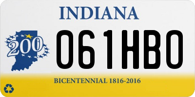 IN license plate 061HBO