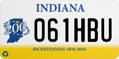 IN license plate 061HBU