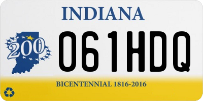 IN license plate 061HDQ