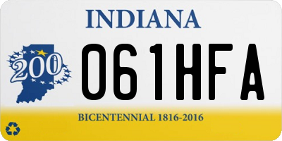 IN license plate 061HFA