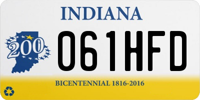 IN license plate 061HFD