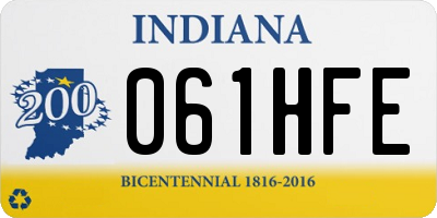 IN license plate 061HFE