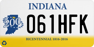 IN license plate 061HFK