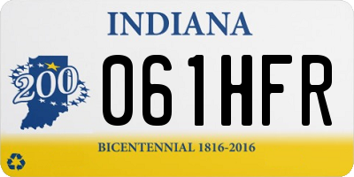 IN license plate 061HFR