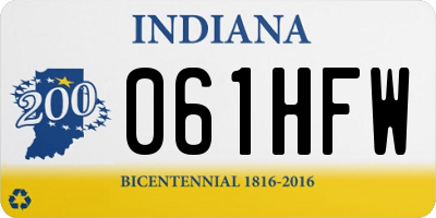 IN license plate 061HFW
