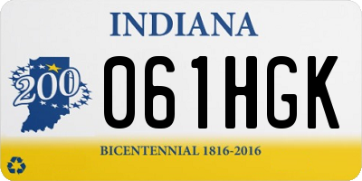 IN license plate 061HGK