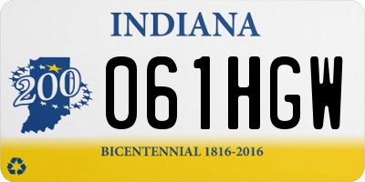 IN license plate 061HGW