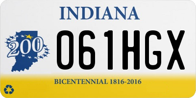 IN license plate 061HGX