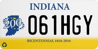 IN license plate 061HGY