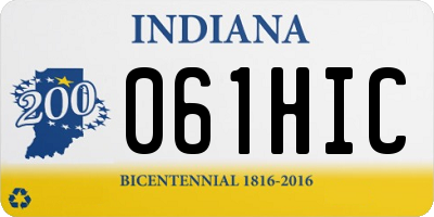 IN license plate 061HIC