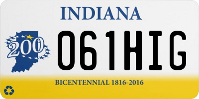 IN license plate 061HIG