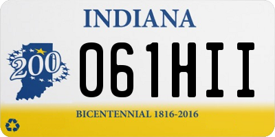 IN license plate 061HII
