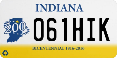 IN license plate 061HIK