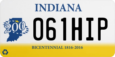 IN license plate 061HIP