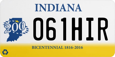 IN license plate 061HIR