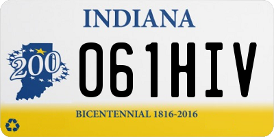 IN license plate 061HIV