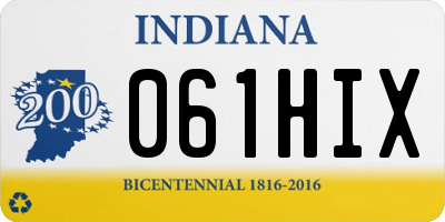 IN license plate 061HIX