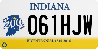 IN license plate 061HJW