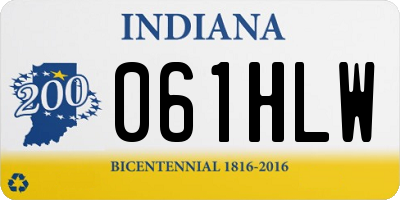 IN license plate 061HLW