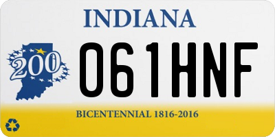 IN license plate 061HNF