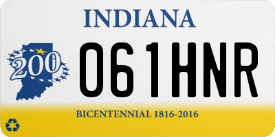 IN license plate 061HNR