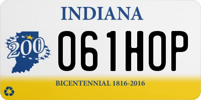 IN license plate 061HOP