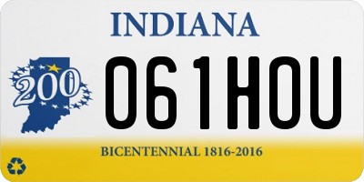 IN license plate 061HOU