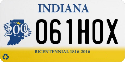 IN license plate 061HOX